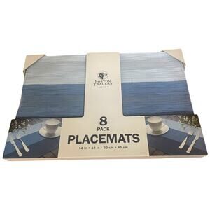 Boston Traders Home 8 Pack Placemats 12" x 18" Blue NIB